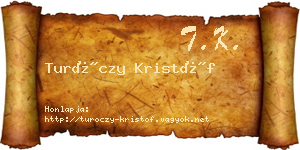 Turóczy Kristóf névjegykártya